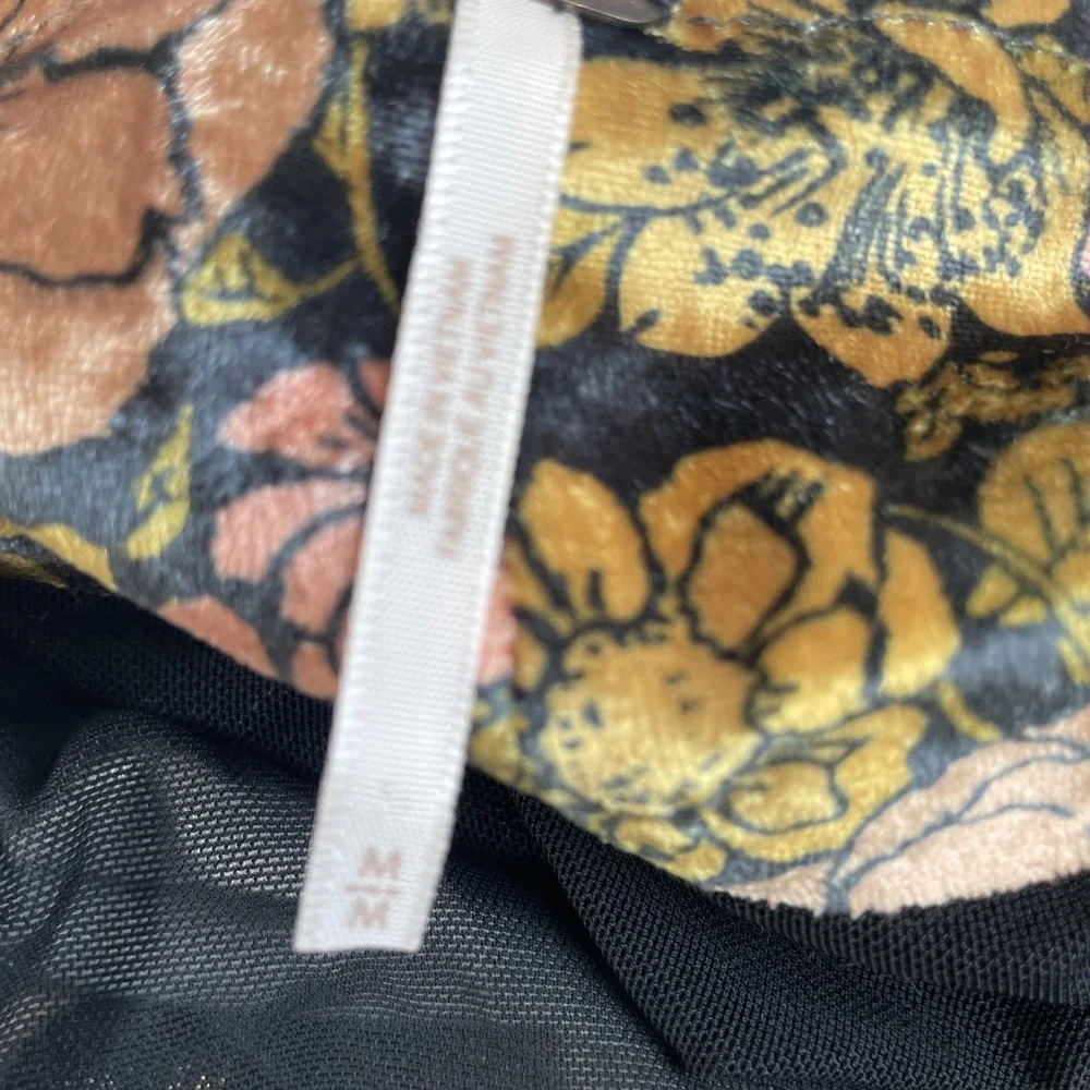 Free People NWOT Gigi Miniskirt Pink Floral Velvet Burnout Ruched Size Medium